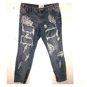 Denim boyfriend jeans